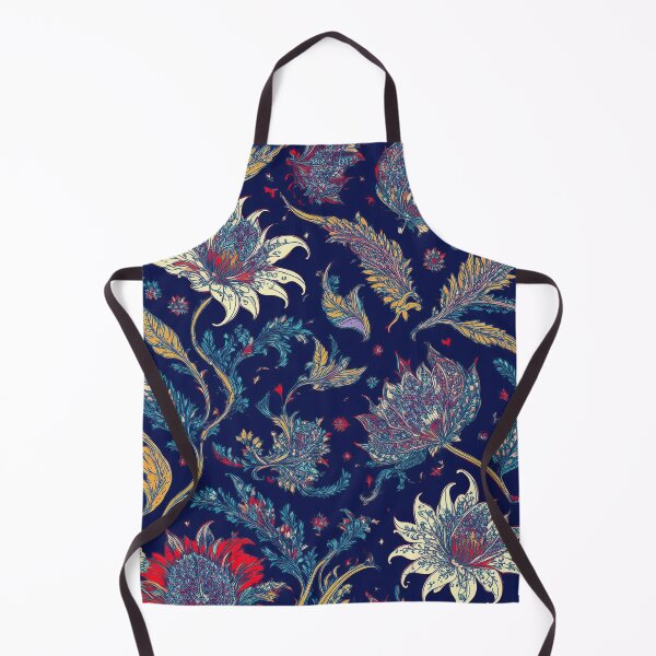 Item preview, Ornate Floral Pattern III - Vintage Botanical Design on Navy Blue designed and sold by Raloel Art.
