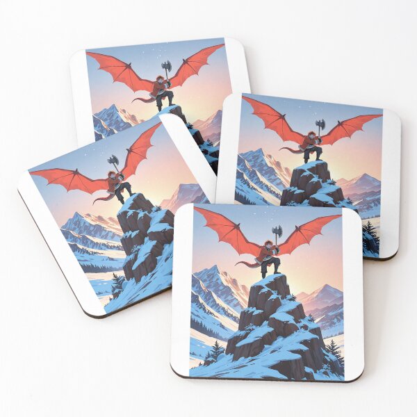 Item preview, Illustration - Winged Fantastic Character, Epic Adventure in a Mountainous Setting designed and sold by AnimeShin.