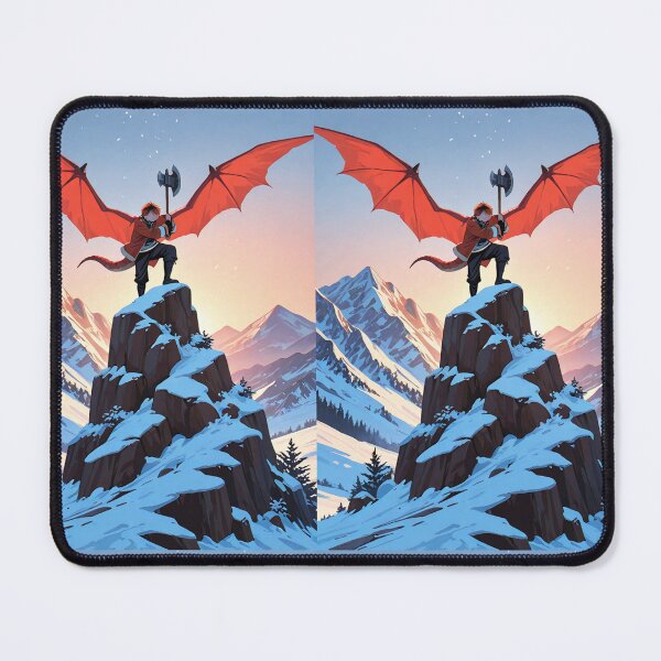 Item preview, Illustration - Winged Fantastic Character, Epic Adventure in a Mountainous Setting designed and sold by AnimeShin.