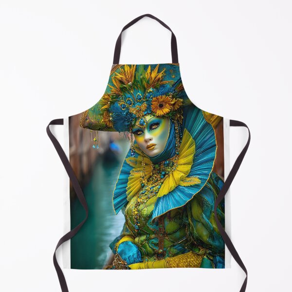 Item preview, Vibrant Carnival Masked Woman  in Venetian Scene designed and sold by Artessie.