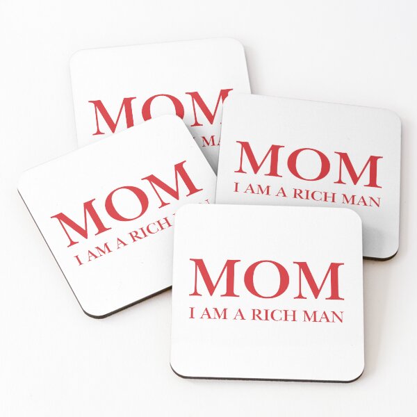Item preview, Mom I Am A Rich Man Red Typography Quote Design designed and sold by eMKa82.