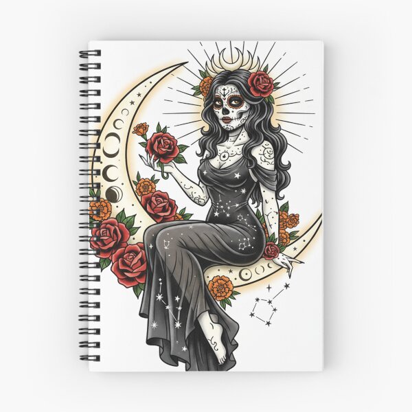 Item preview, Moonlight Witch Catrina – Fantasy Skull and Roses, Mystic Feminine Art designed and sold by BellaAbreu8.