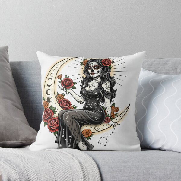 Item preview, Moonlight Witch Catrina – Fantasy Skull and Roses, Mystic Feminine Art designed and sold by BellaAbreu8.