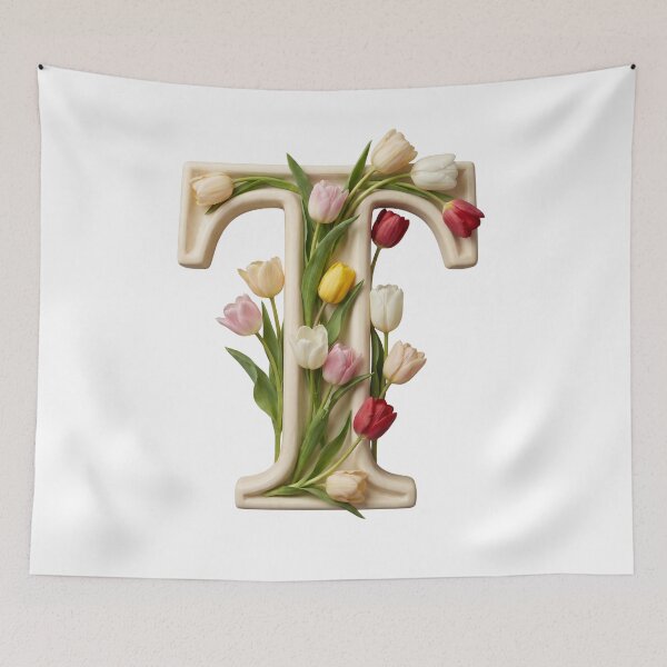 Item preview, Botanical Floral Letter T Monogram designed and sold by Helenaphotoart.