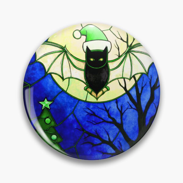Item preview, Gothic Navidad Bat in Vitral Moonlight designed and sold by BriSher.