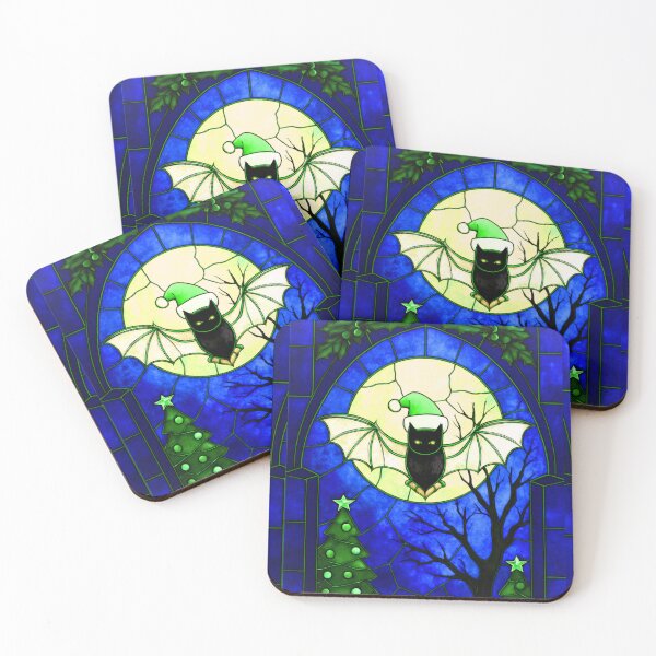 Item preview, Murciélago Gótico Navideño en Luz de Luna Vitral designed and sold by BriSher.