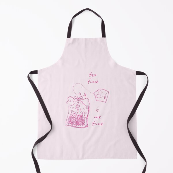 Item preview, "Tea Time Is Me Time" Pink Aesthetic Tea Enthusiast Sketch Design, Teabag Illustration with Hearts and Sparkles designed and sold by SpringTeaDesigns.