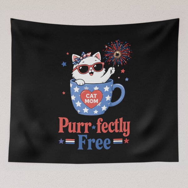 Item preview, Festive Cat in Patriotic designed and sold by abieran.