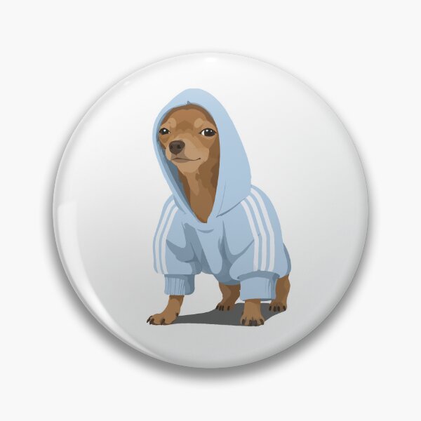 Item preview, Stylish, Tired, Thuglife Dog in Blue Hoodie Meme Illustration designed and sold by PrintondemArt.