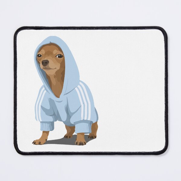 Item preview, Stylish, Tired, Thuglife Dog in Blue Hoodie Meme Illustration designed and sold by PrintondemArt.