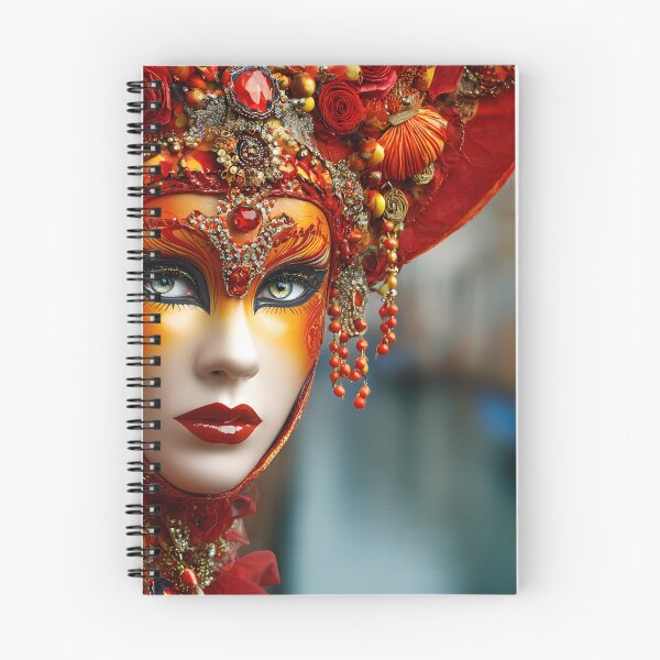 Item preview, Vibrant Carnival Masked Woman  in Venetian Scene designed and sold by Artessie.