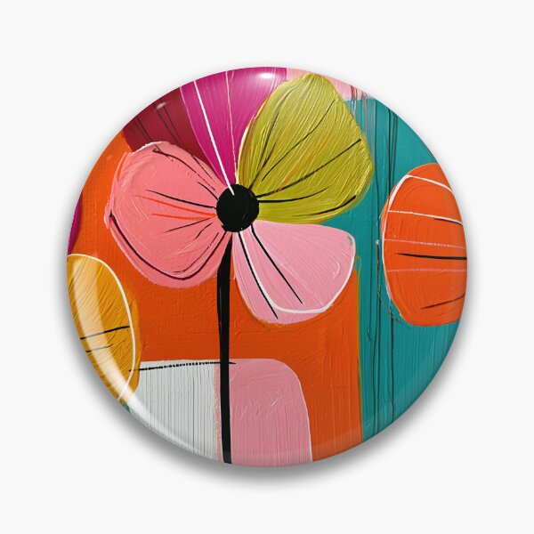 Item preview, Radiant Pansies in Bloom with Bold Geometric Colors and Contemporary Abstract Botanical Wall Decor designed and sold by OlfactoART Studio.