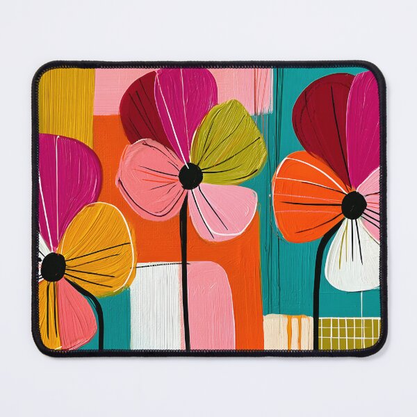 Item preview, Radiant Pansies in Bloom with Bold Geometric Colors and Contemporary Abstract Botanical Wall Decor designed and sold by OlfactoART Studio.