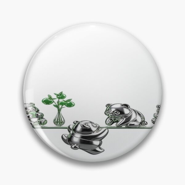 Item preview, Pandas Collection - 3D Metal Figurines with Green Bamboo designed and sold by RAYBIL.