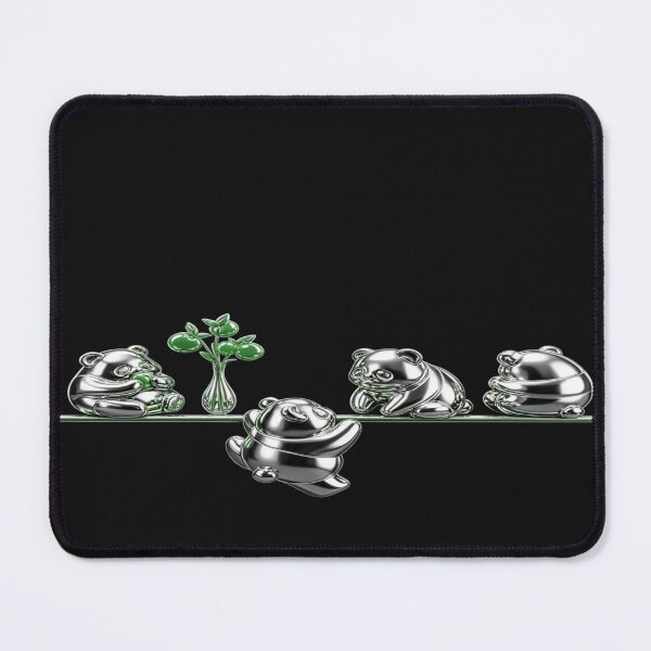 Item preview, Pandas Collection - 3D Metal Figurines with Green Bamboo designed and sold by RAYBIL.