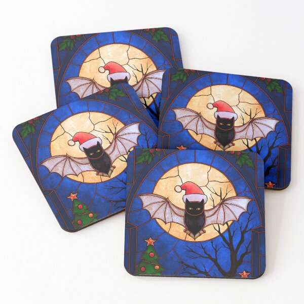 Item preview, Murciélago Gótico Navideño en Luz de Luna Vitral designed and sold by BriSher.