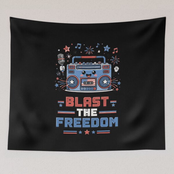Item preview, Retro Boombox with Musical Elements designed and sold by abieran.