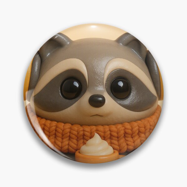 Item preview, Cute 3D Clay Autumn Raccoon with Pumpkin Latte and Headphones designed and sold by TataTopShop.