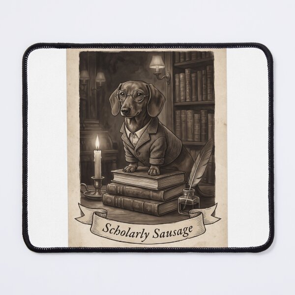 Item preview, Scholarly Sausage Funny Dark Academia Dachshund Design designed and sold by jgoteiner.