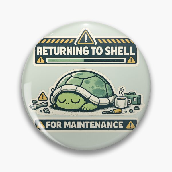 Item preview, Returning To Shell For Maintenance Cute Turtle Introvert Humor Sticker | Cozy Recharge Quote Vector Design designed and sold by  MAD's Recreation Studio.