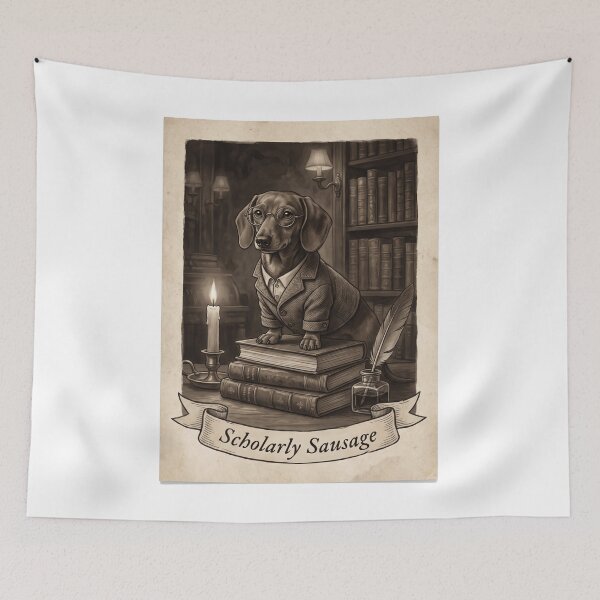 Item preview,  Scholarly Sausage Funny Dark Academia Dachshund Design designed and sold by jgoteiner.