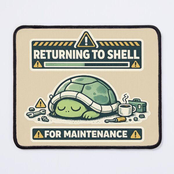 Item preview, Returning To Shell For Maintenance Cute Turtle Introvert Humor Sticker | Cozy Recharge Quote Vector Design designed and sold by MAD's Recreation Studio.