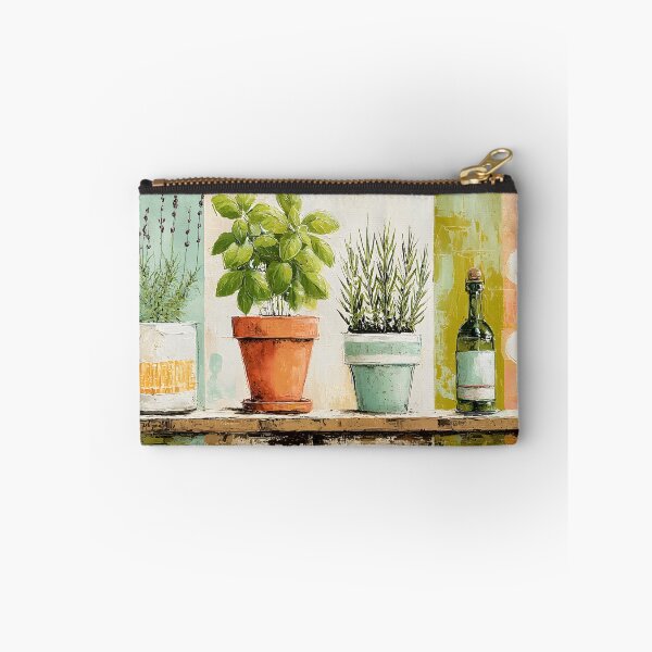 Item preview, Rustic Kitchen Herb Garden with Lavender Rosemary Basil and Vintage Bottle Farmhouse Wall Art designed and sold by OlfactoART Studio.
