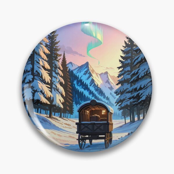 Item preview, Landscape - Winter Aurora Borealis, Nocturnal Sanctuary under Polar Lights designed and sold by AnimeShin.