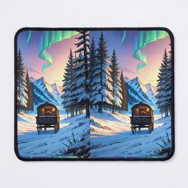Item preview, Landscape - Winter Aurora Borealis, Nocturnal Sanctuary under Polar Lights designed and sold by AnimeShin.