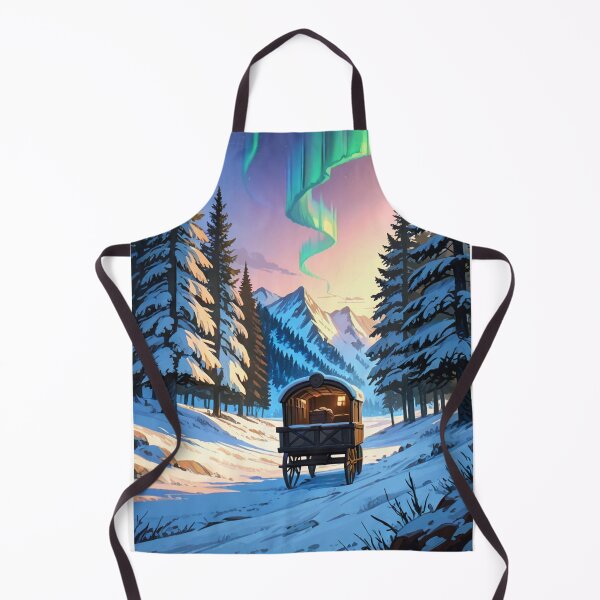 Item preview, Landscape - Winter Aurora Borealis, Nocturnal Sanctuary under Polar Lights designed and sold by AnimeShin.