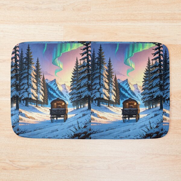 Item preview, Landscape - Winter Aurora Borealis, Nocturnal Sanctuary under Polar Lights designed and sold by AnimeShin.