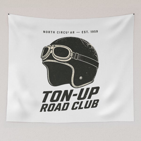 Item preview, Ton Up Road Club - Vintage Racer Helmet Graphic designed and sold by Barcud Designs.