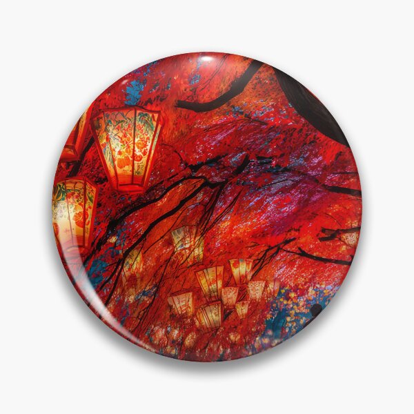 Item preview, Serene Autumn Walk Under Lanterns and Maples designed and sold by Artessie.