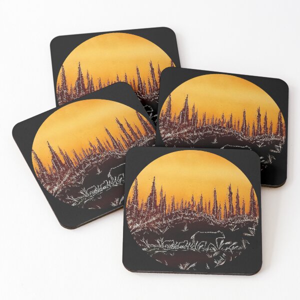 Item preview, Mama Bear and Cubs Circular Forest Silhouette designed and sold by Urbandale Artist.