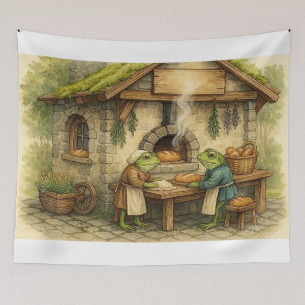 Item preview, Medieval Frog Bakery | Cozy Cottagecore Storybook Watercolor designed and sold by Hugo-Biz.