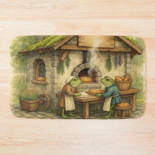 Item preview, Medieval Frog Bakery | Cozy Cottagecore Storybook Watercolor designed and sold by Hugo-Biz.