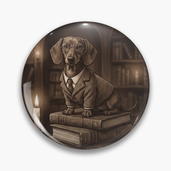 Item preview, Dark Academia Dachshund Vintage Library Poster Gift designed and sold by jgoteiner.