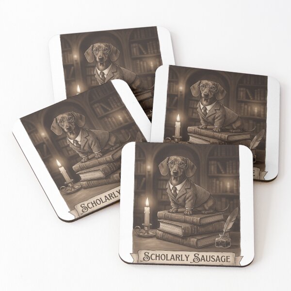Item preview, Dark Academia Dachshund Vintage Library Poster Gift designed and sold by jgoteiner.