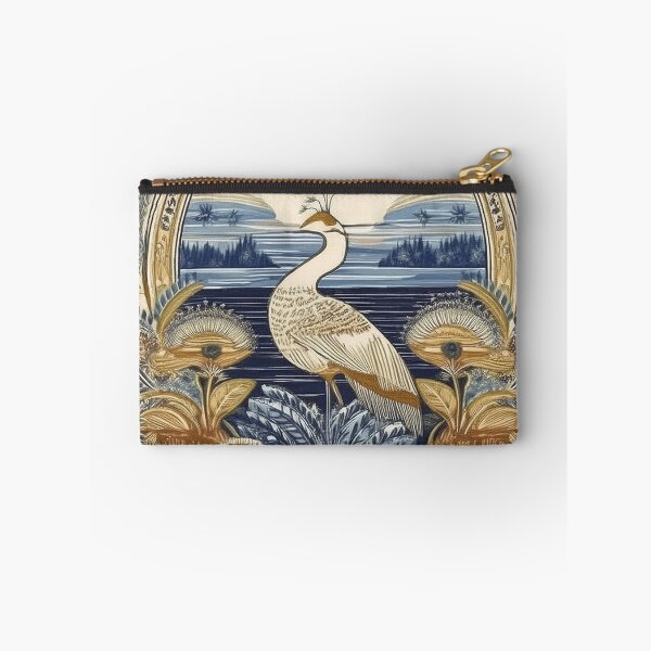 Item preview, Art Nouveau Crane - Vintage Botanical Bird Art in Navy and Gold designed and sold by Outlet Raloel.
