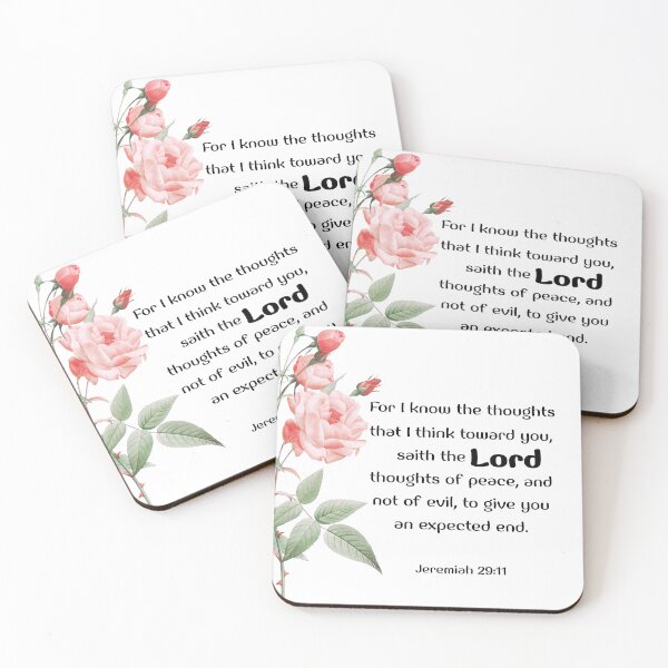 Item preview, Jeremiah 29:11 Vintage Pink Rose Bible Verse designed and sold by bible-prints.