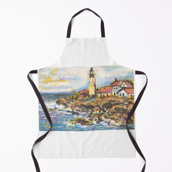 Item preview, Maine lighthouse northeast nautical landscape original art impressionistic designed and sold by Paintingladycat.