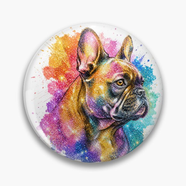 Item preview, Colorful Watercolor French Bulldog Art  Vibrant Frenchie Dog Portrait designed and sold by shallia.