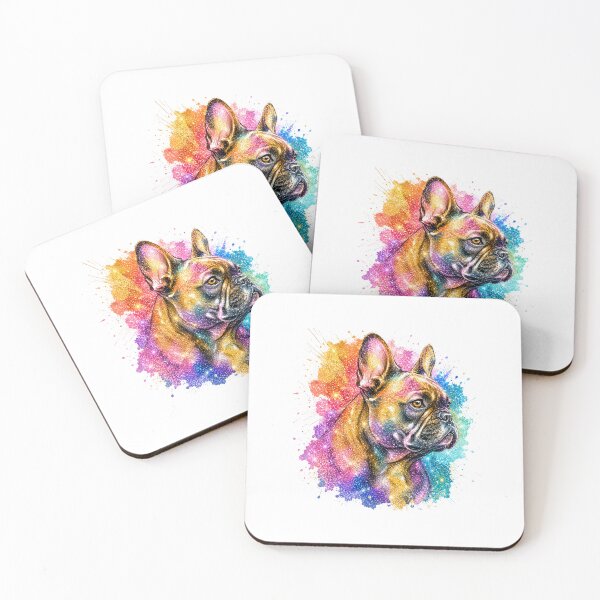 Item preview, Colorful Watercolor French Bulldog Art  Vibrant Frenchie Dog Portrait designed and sold by shallia.