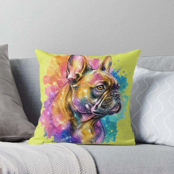 Item preview, Colorful Watercolor French Bulldog Art  Vibrant Frenchie Dog Portrait designed and sold by shallia.