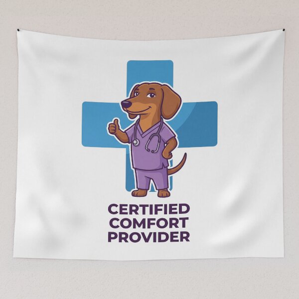 Item preview, Certified Comfort Provider Funny Dachshund Nurse Design designed and sold by jgoteiner.