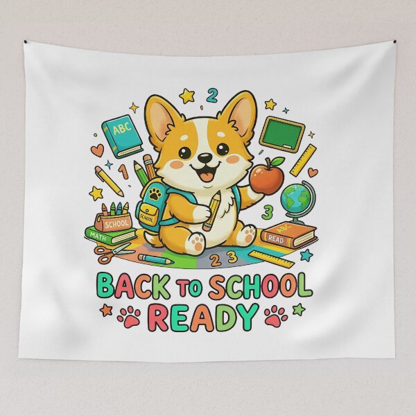 Item preview, Cute Corgi Back to School Ready Shirt, Funny Corgi School Supplies Apple Tee, Corgi Back to School Gift for Kids and Dog Lovers designed and sold by Wearable Canvas...