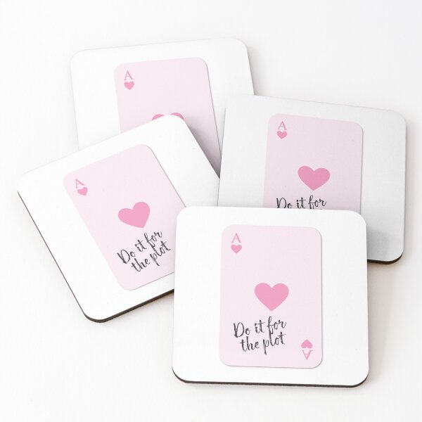 Item preview, Pink Ace of Hearts Playing Card Design ft. "Do It For The Plot" Funny Sassy Quote designed and sold by SpringTeaDesigns.