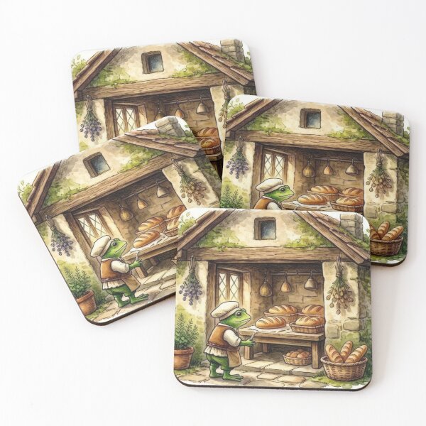 Item preview, Medieval Frog Baker | Cozy Cottagecore Storybook Watercolor designed and sold by Hugo-Biz.