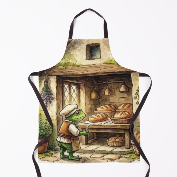 Item preview, Medieval Frog Baker | Cozy Cottagecore Storybook Watercolor designed and sold by Hugo-Biz.