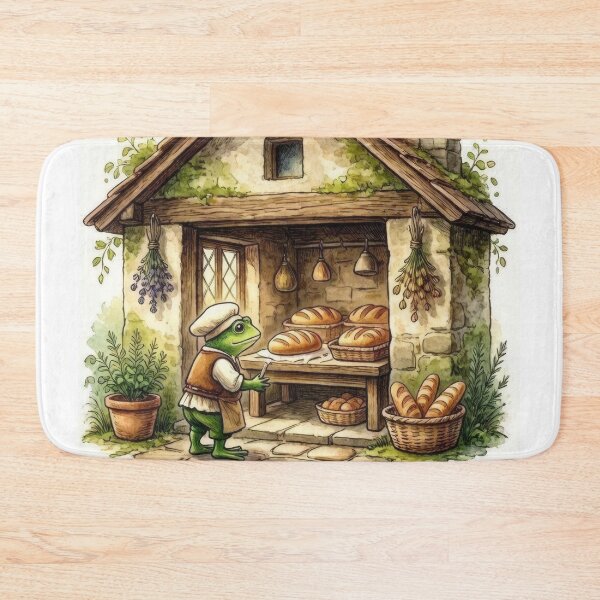 Item preview, Medieval Frog Baker | Cozy Cottagecore Storybook Watercolor designed and sold by Hugo-Biz.